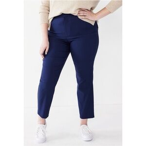 NWT Nine West Slim-Cut Ankle Pants Blue Plus Size 24W